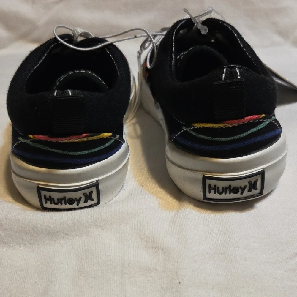 Hurley Black Sneakers with Vibrant Stripes